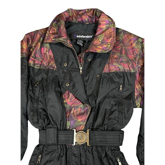 Women's Black and Multicolor Ski Jacket - Picture 3 of 11